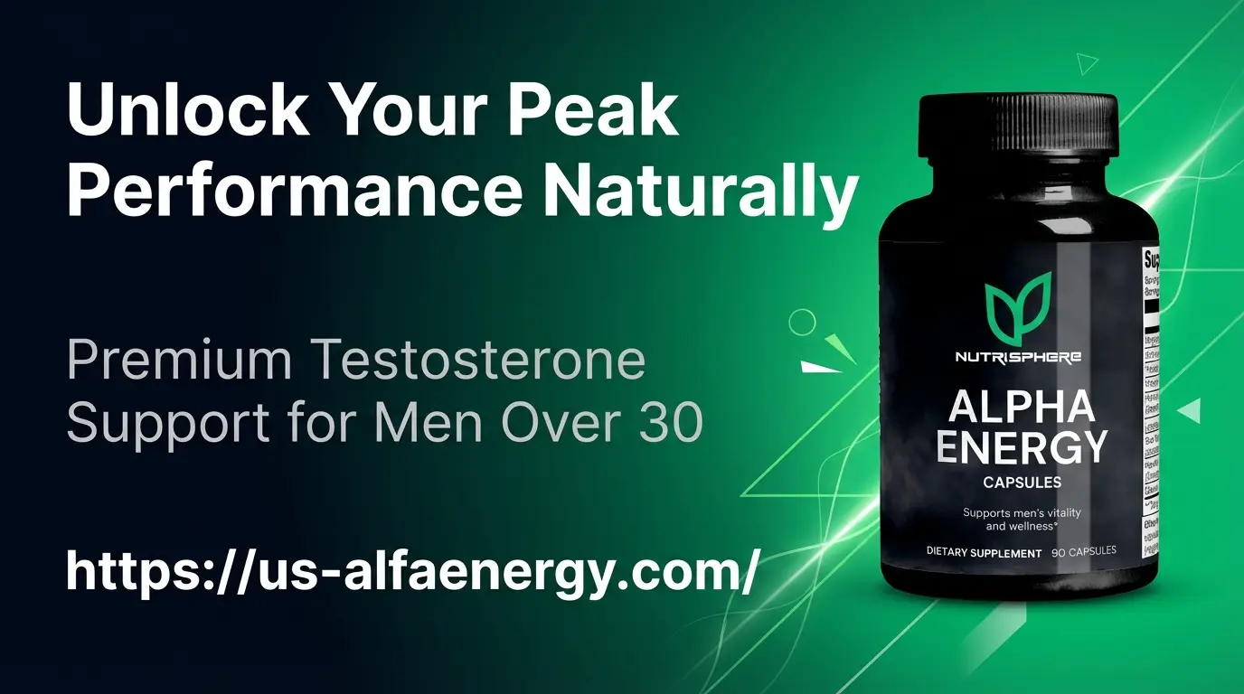 Unlock Your Peak Performance Naturally - Alpha Energy Premium Testosterone Support for Men Over 30