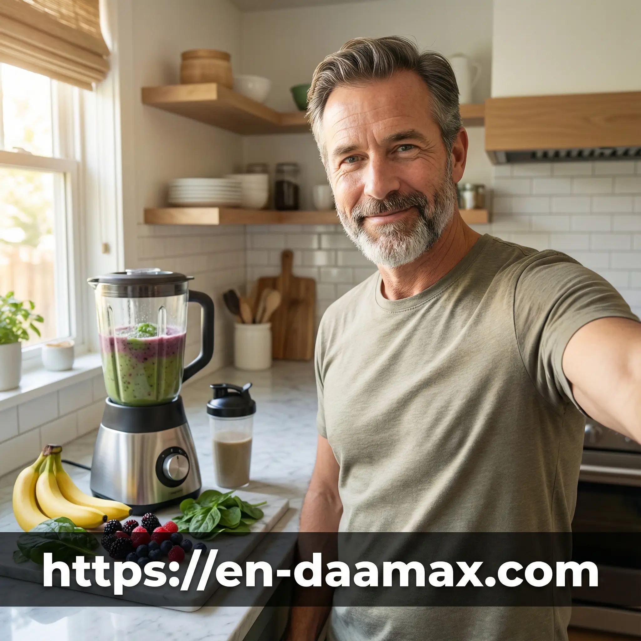Robert morning smoothie kitchen selfie review avatar with https://en-daamax.com