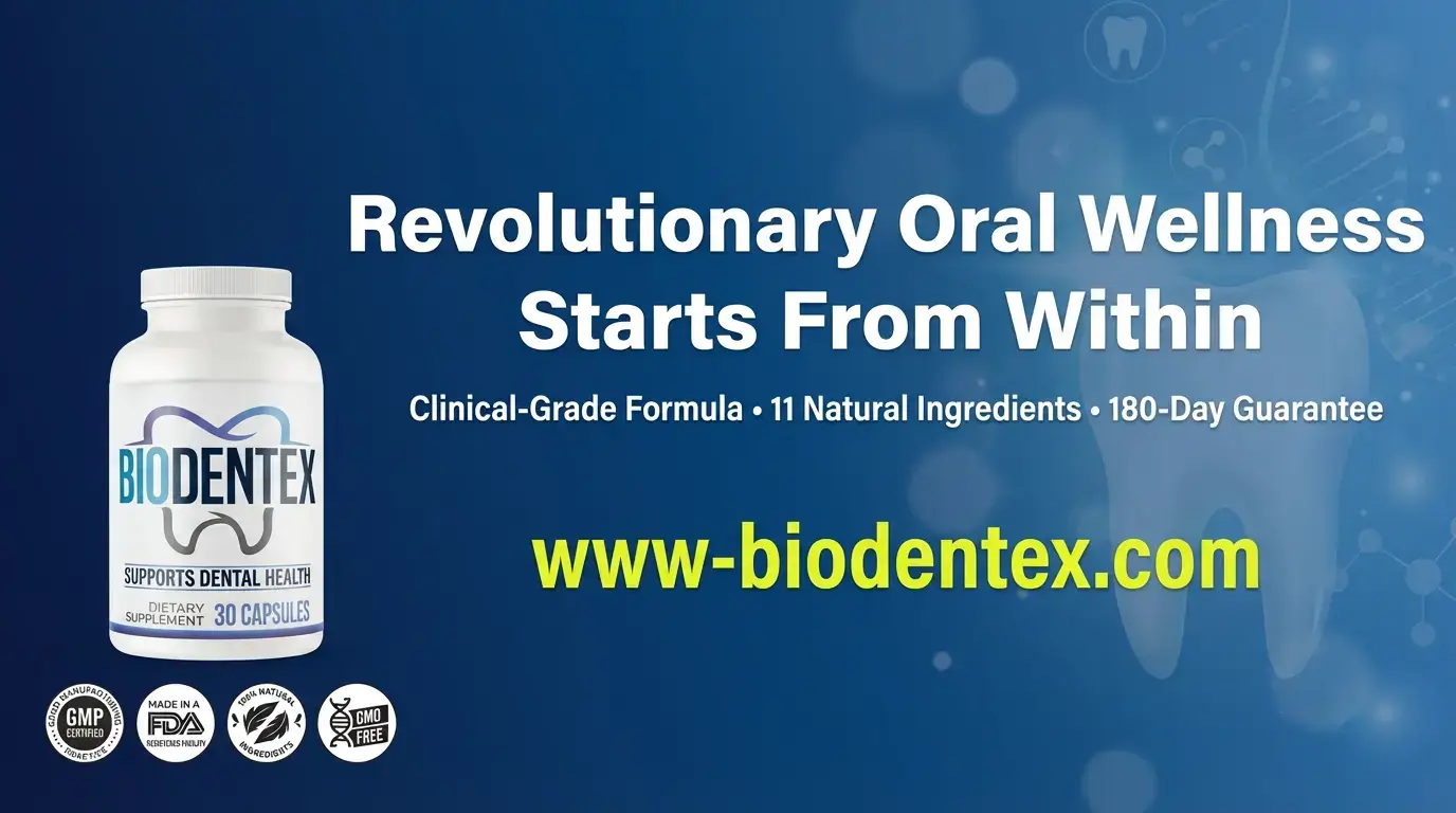 Biodentex Revolutionary Oral Wellness Hero Banner - Clinical-Grade Dental Health Supplement with 11 Natural Ingredients and 180-Day Money-Back Guarantee