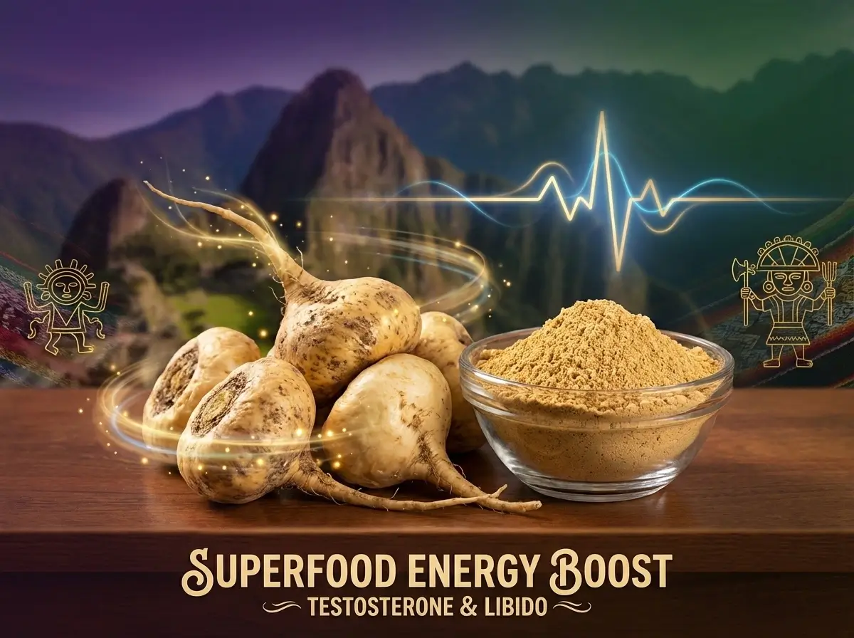 Maca root extract - traditional Peruvian men's health superfood known to boost libido and semen volume naturally
