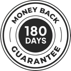180 day money back guarantee seal for Brain C-13 supplement