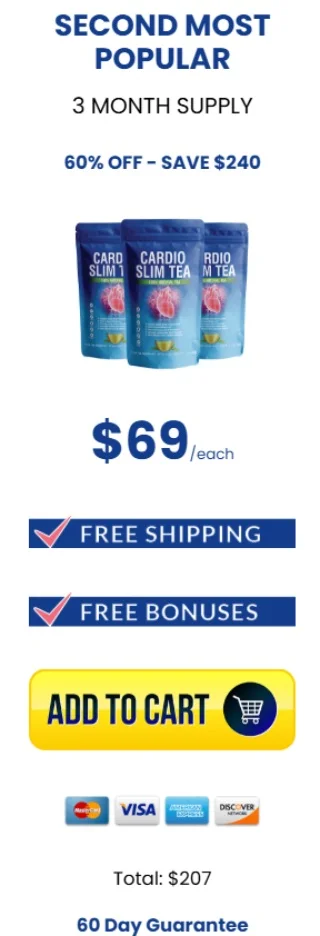 Cardio Slim Tea 3 pack best value