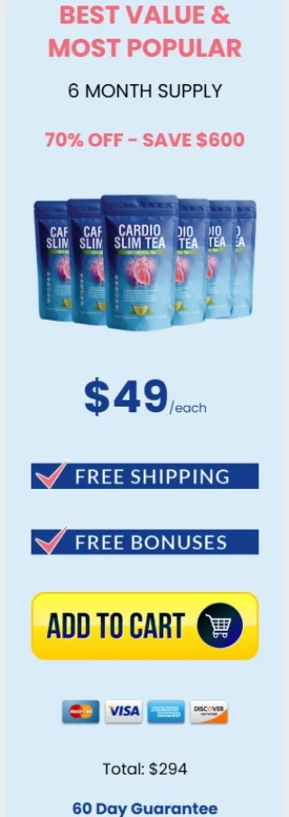 Cardio Slim Tea 6 pack best deal