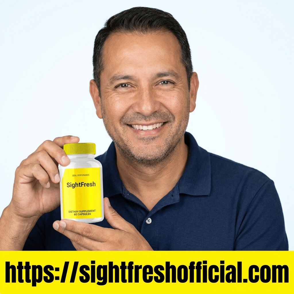 Jorge C holding SightFresh supplement bottle - sightfreshofficial.com