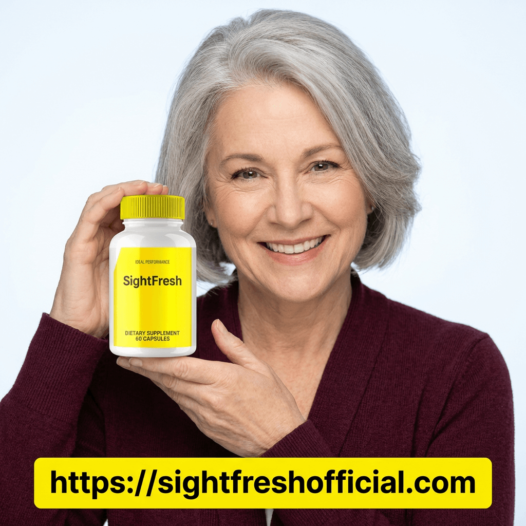 Kathy T holding SightFresh supplement bottle - sightfreshofficial.com