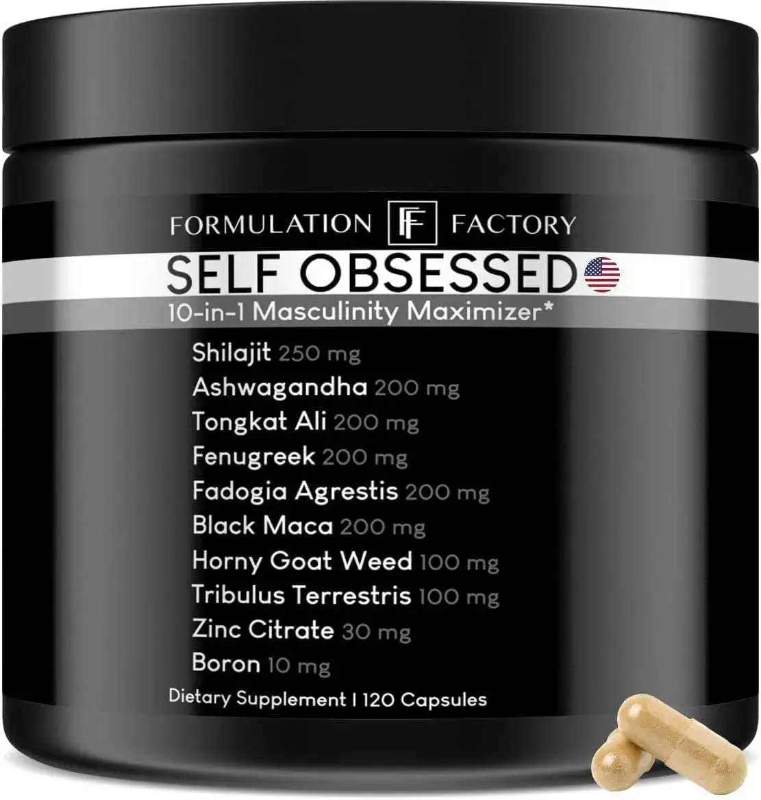 Self Obsessed Supplement 10-in-1 Testosterone Booster by Formulation Factory — 120 capsules, 2-month supply
