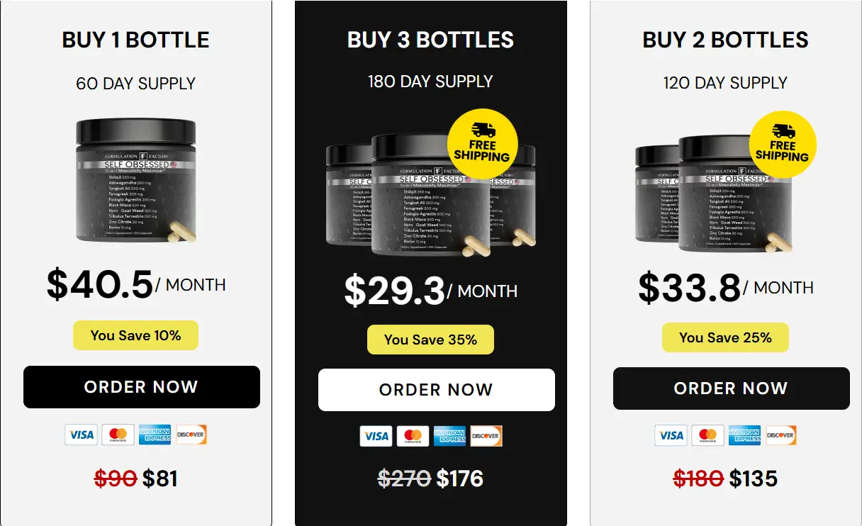 Self Obsessed Supplement limited time pricing — Formulation Factory special discount offer