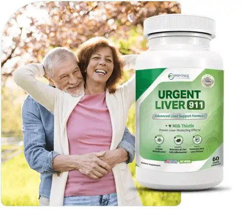 Urgent Liver 911 natural ingredients and bottle display
