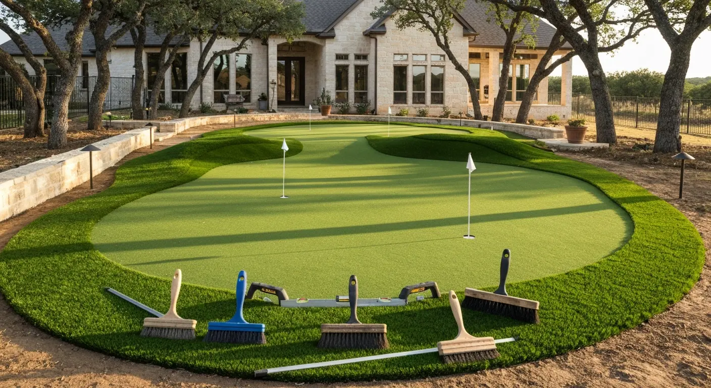Custom putting green installation