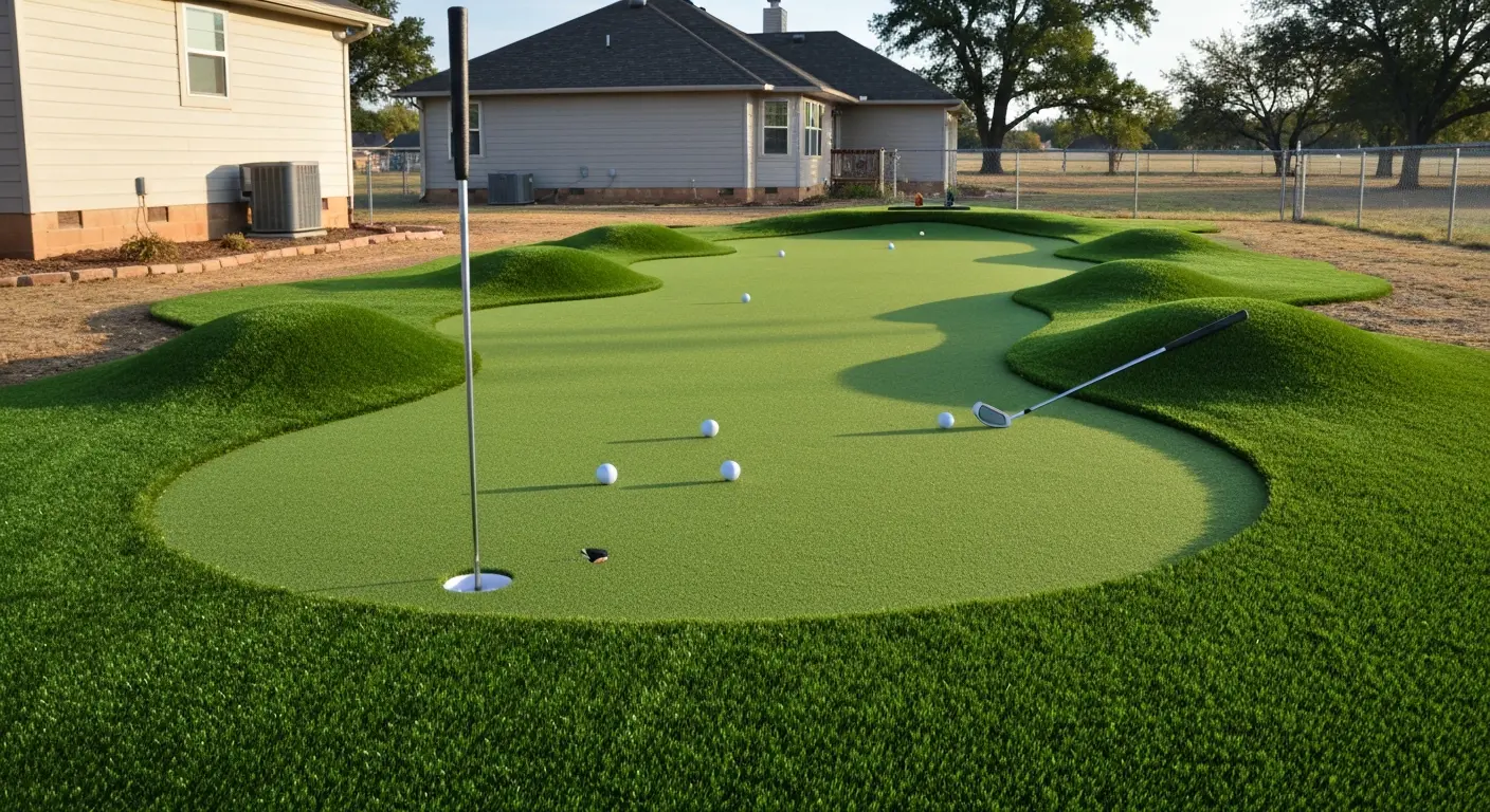 Custom artificial putting green installation
