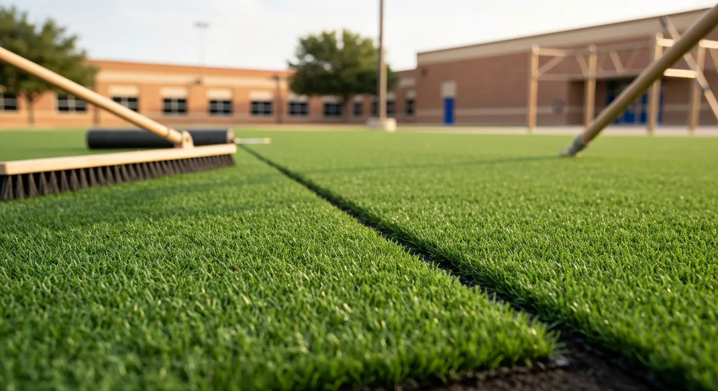 School playground turf installation