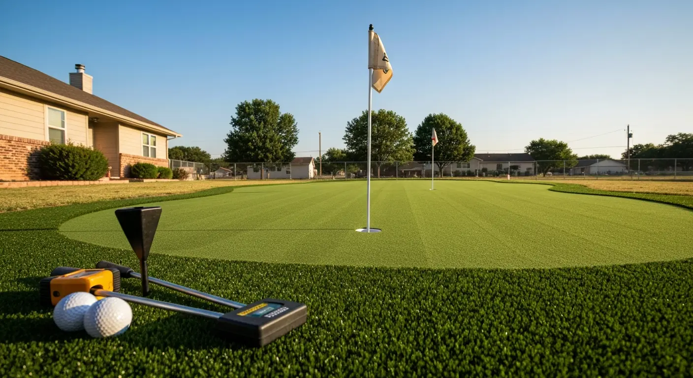 Artificial turf putting green installation