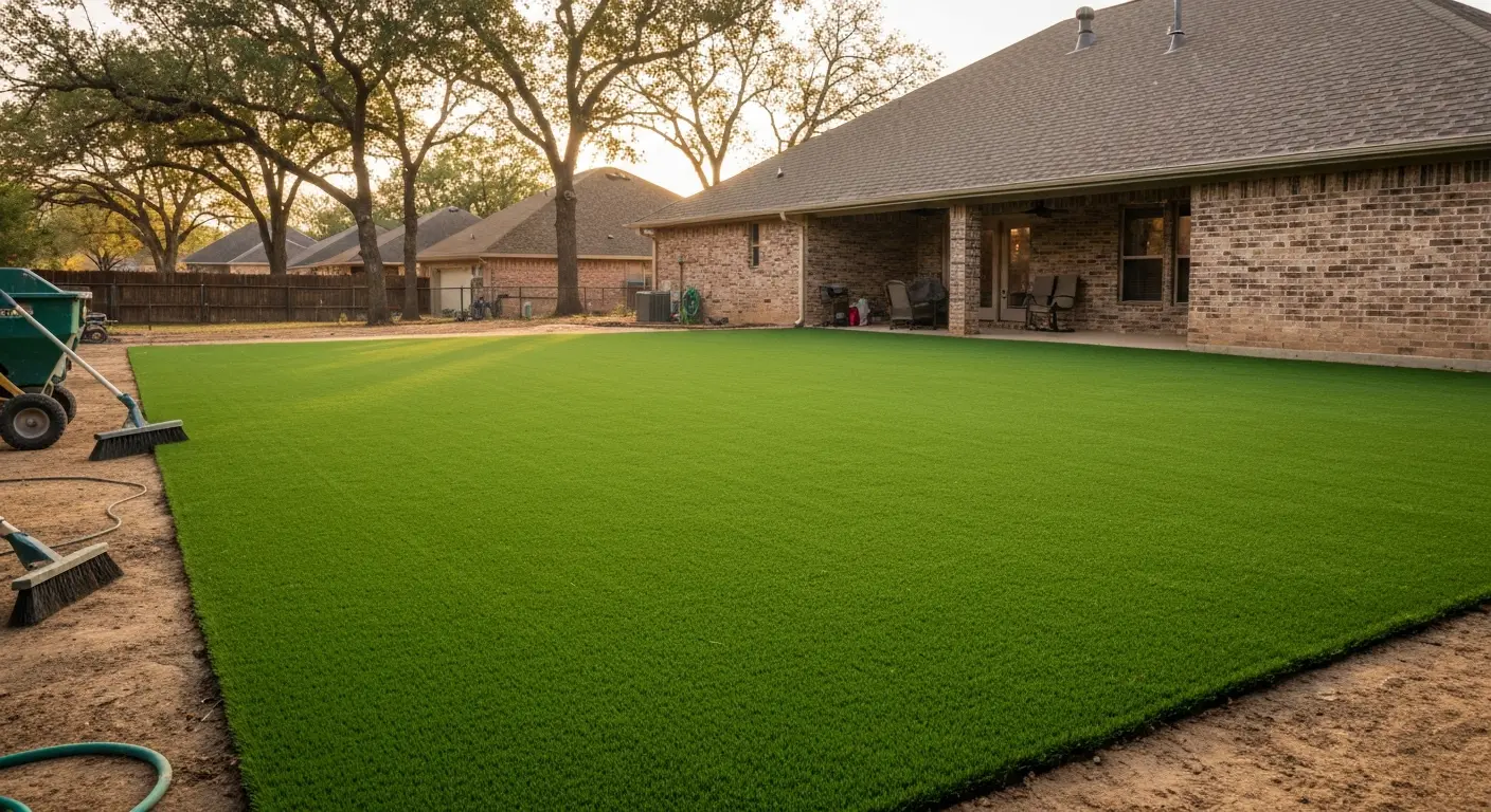 Pet-friendly turf installation in Oklahoma City