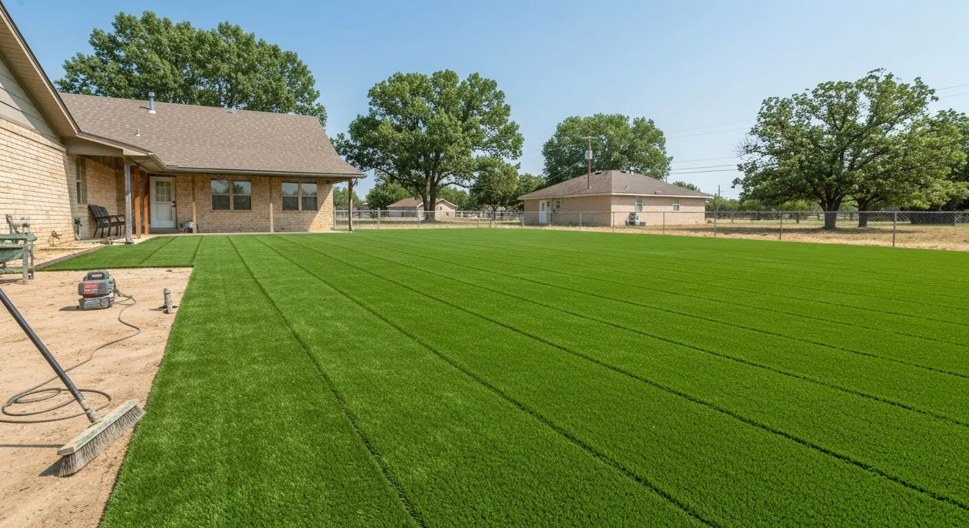 Artificial turf installation in Cashion