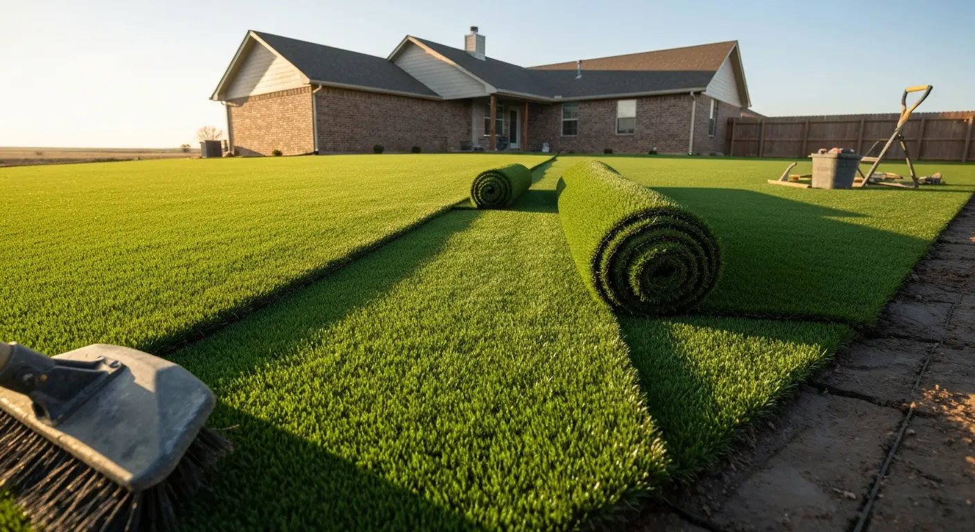 Artificial turf installation in Hennessey