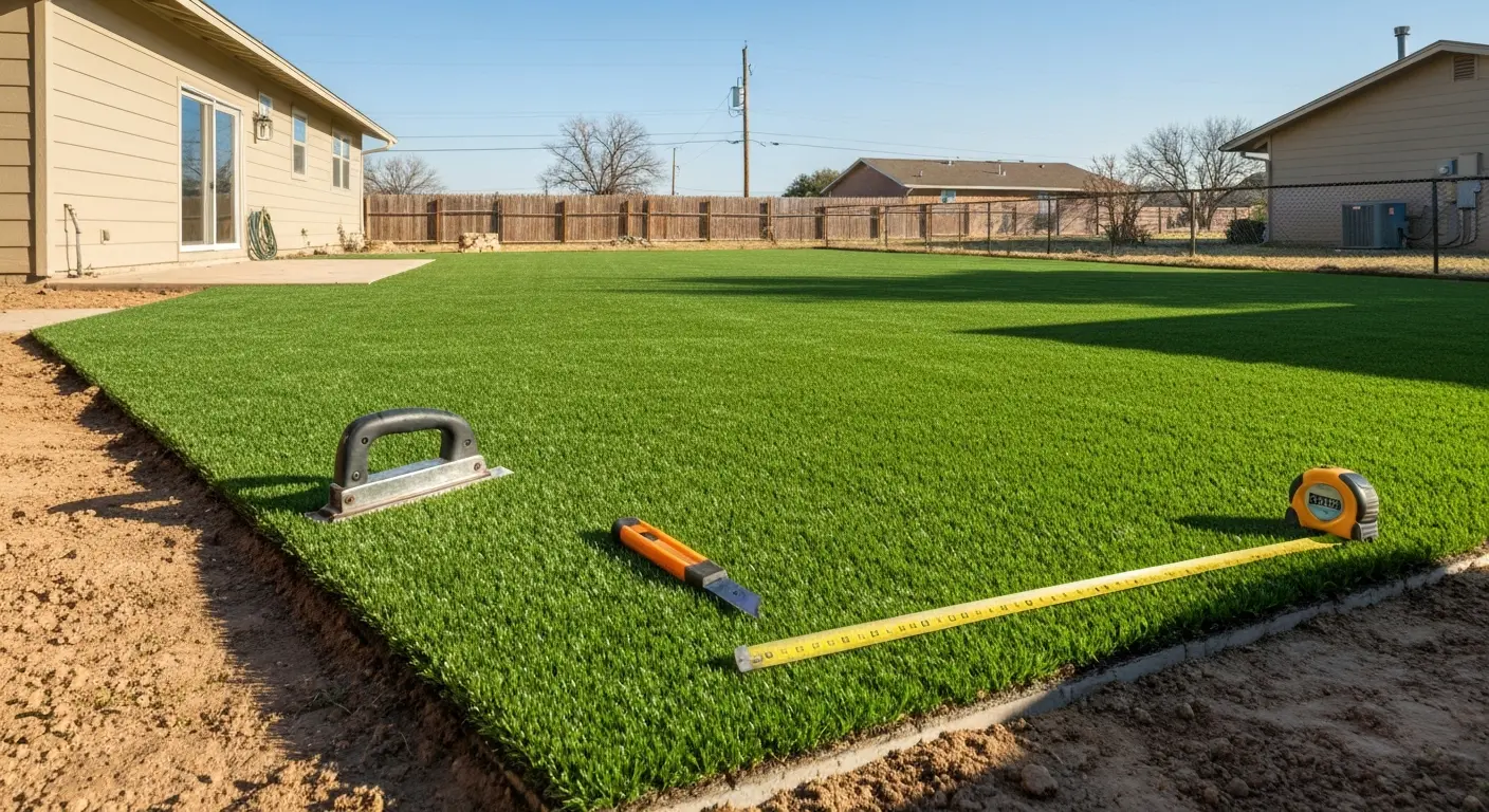 Residential artificial turf installation