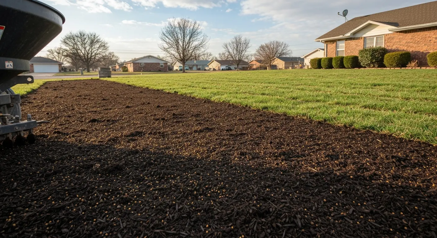 Seeding and mulch application