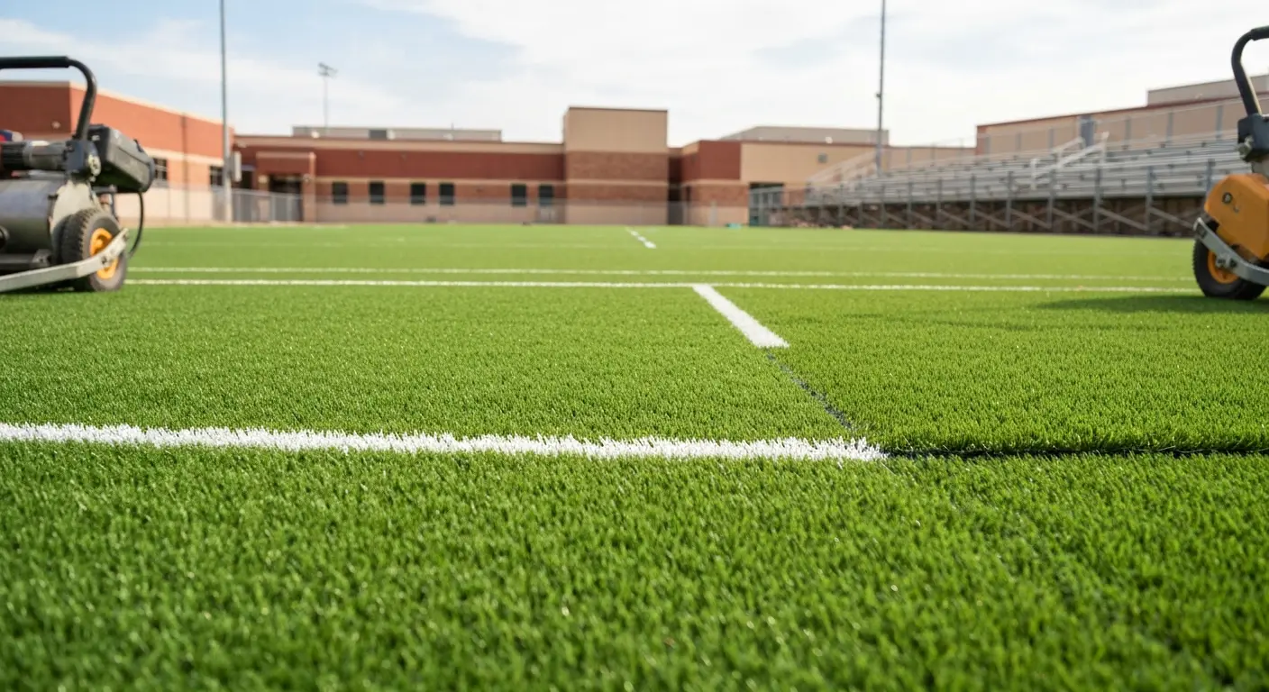 Sports court artificial turf installation