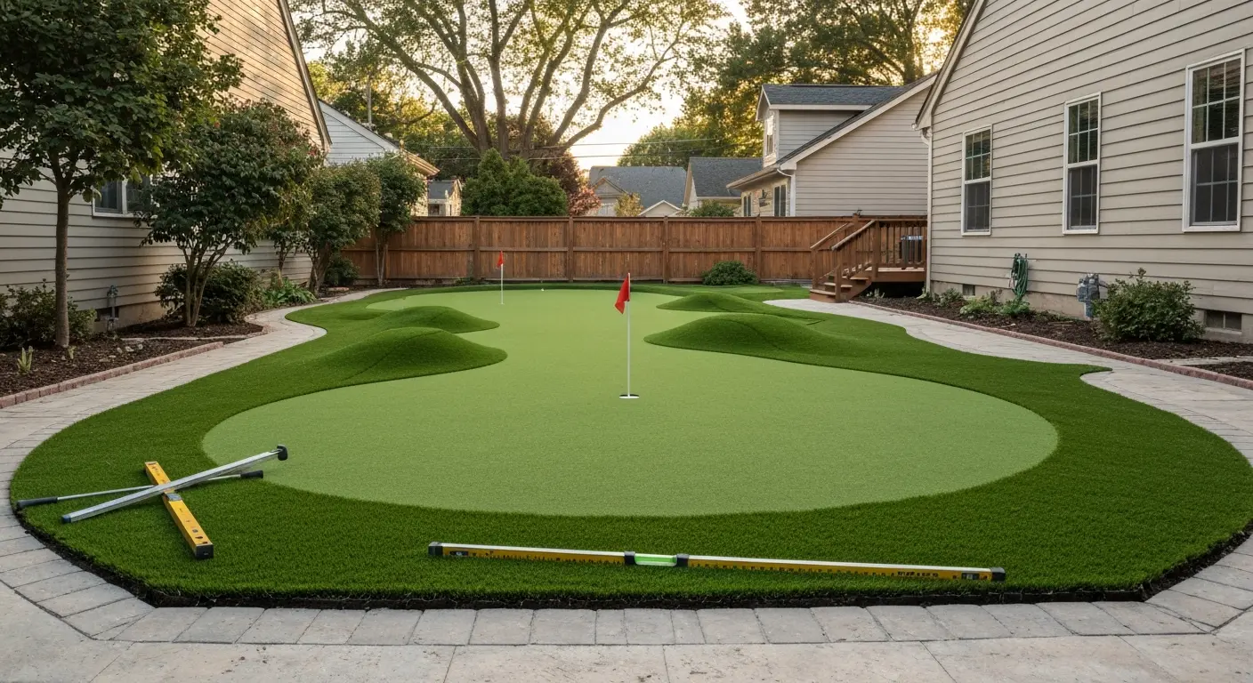 Artificial putting green installation