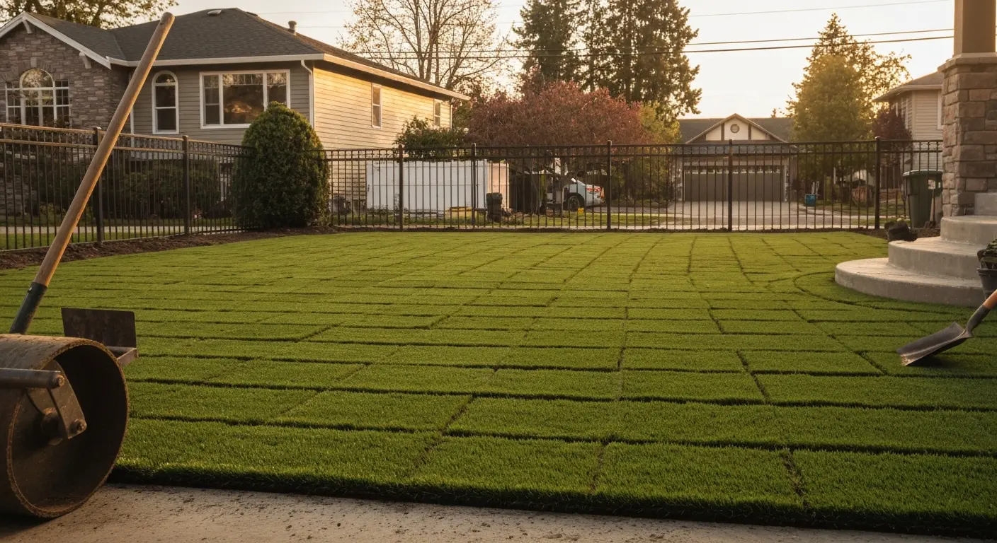Residential turf installation