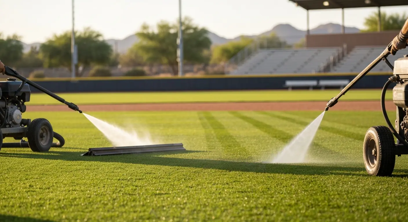 Turf maintenance cleaning