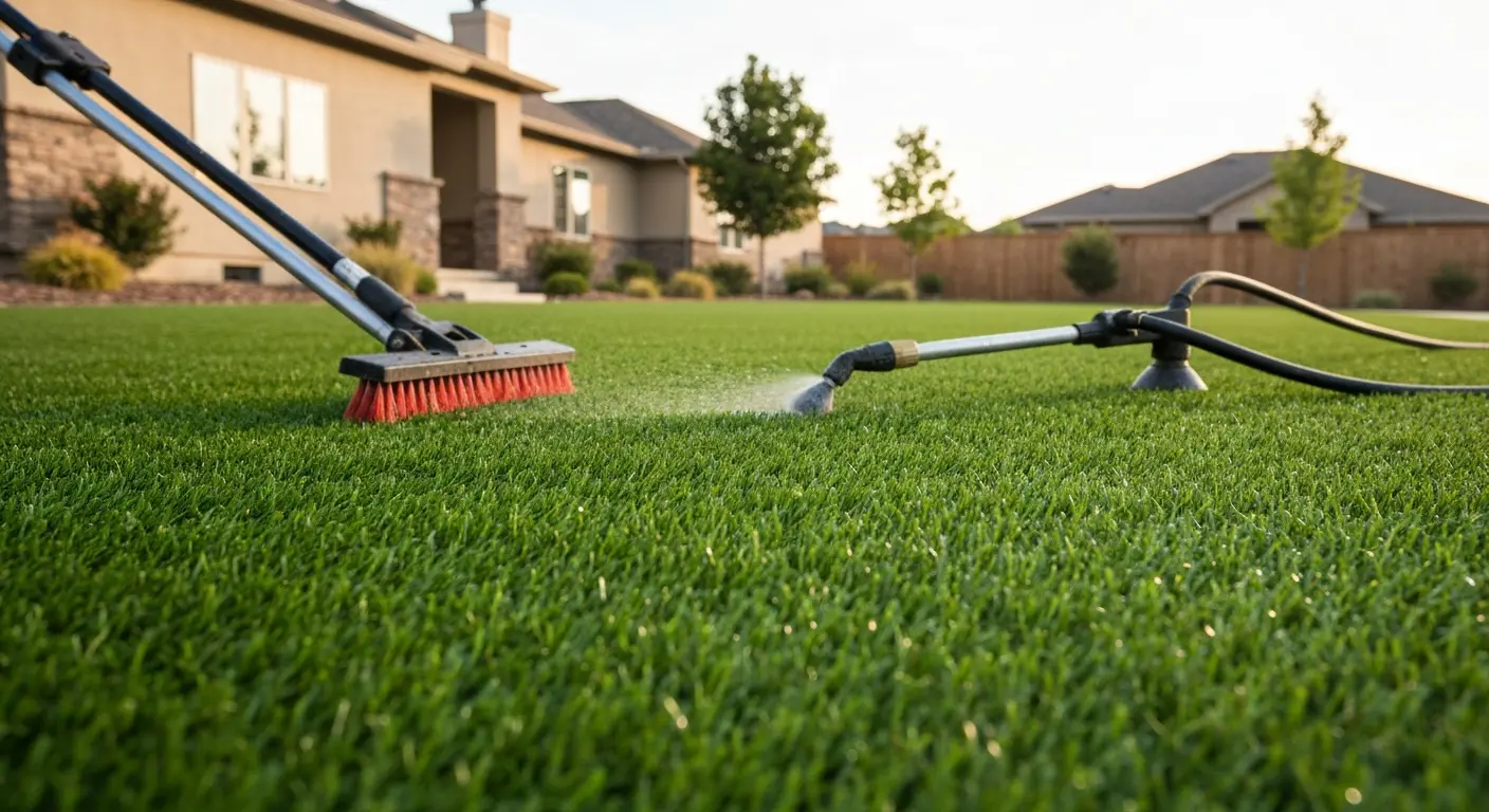 Artificial turf maintenance and cleaning