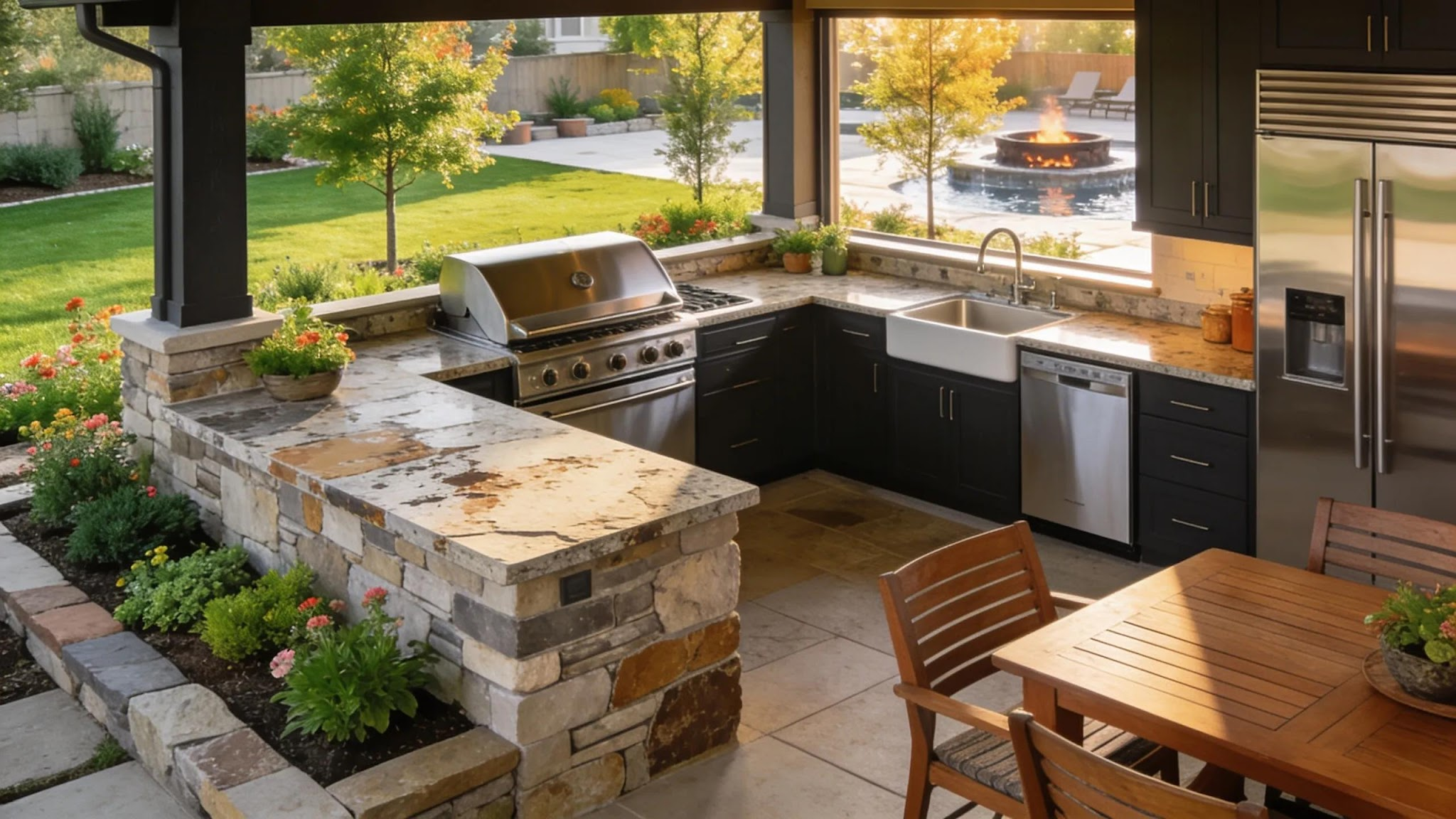 Custom outdoor kitchen design in Rocklin California