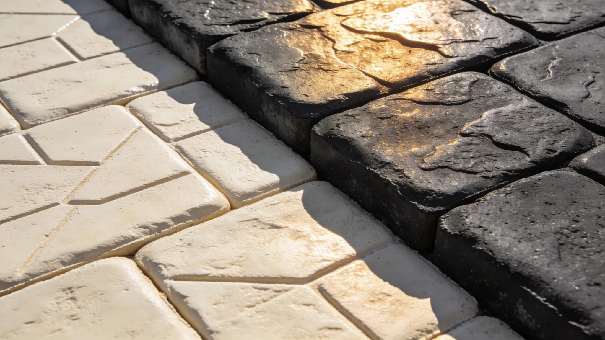 Outdoor hardscape surface exposed to Zone 9b sunlight