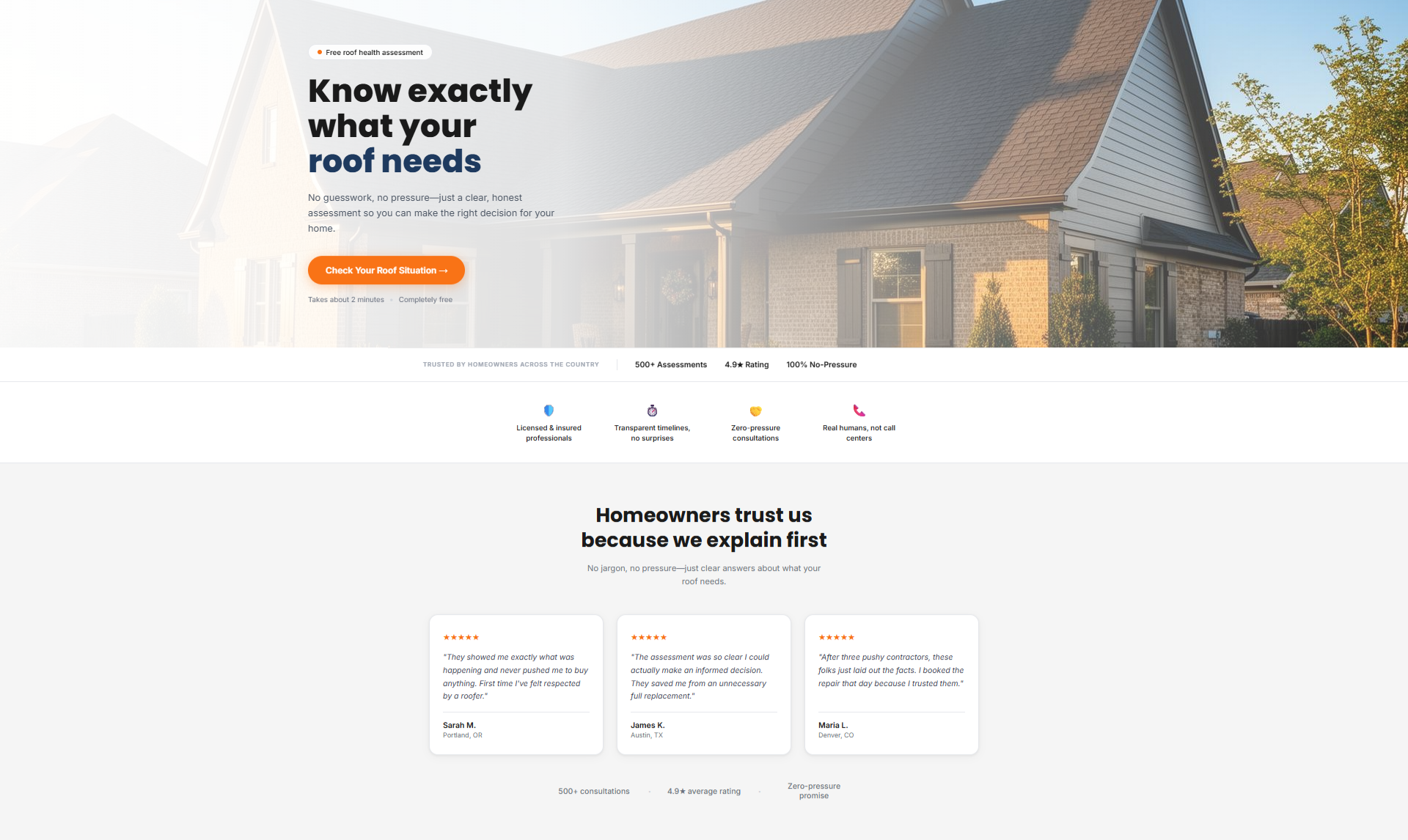 Roof Guardian Booking Funnel