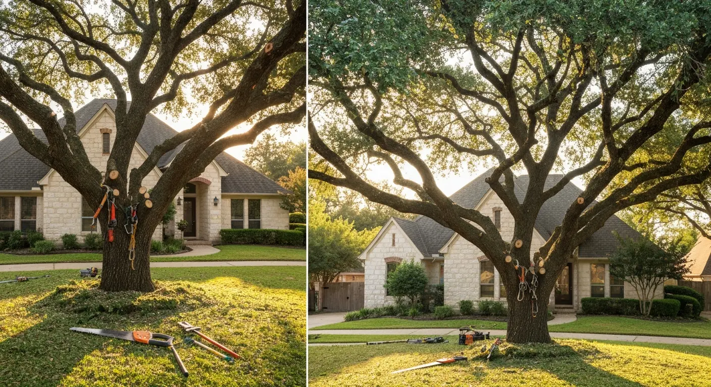 Tree trimming in Cedar Park neighborhood