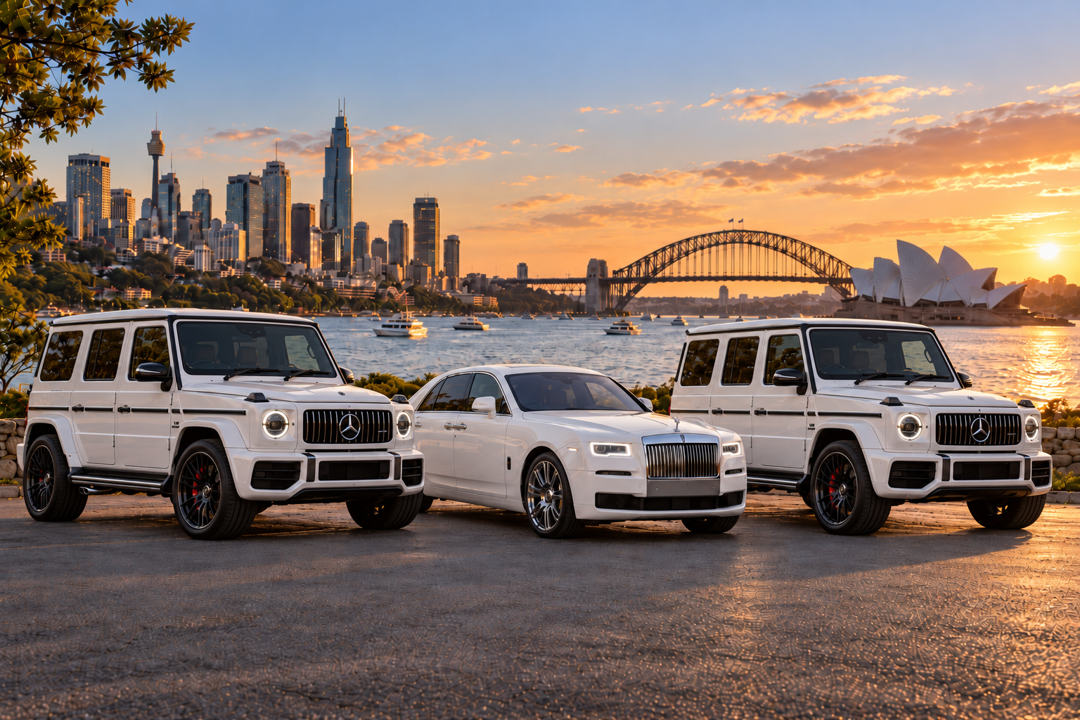 Simple wedding package vehicle line-up