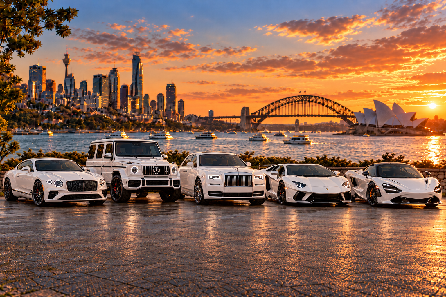 Custom wedding package vehicle line-up