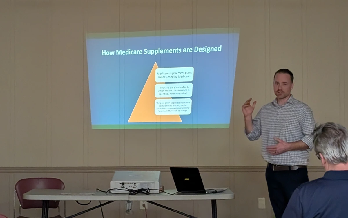 John Freitag teaching a local Medicare workshop in Bucks County Pennsylvania