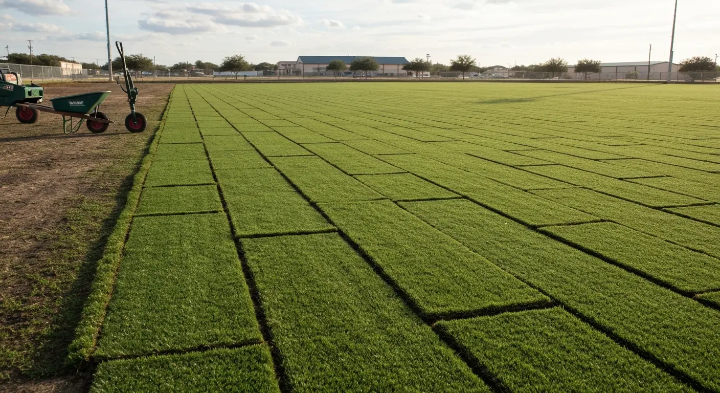 Commercial turf installation