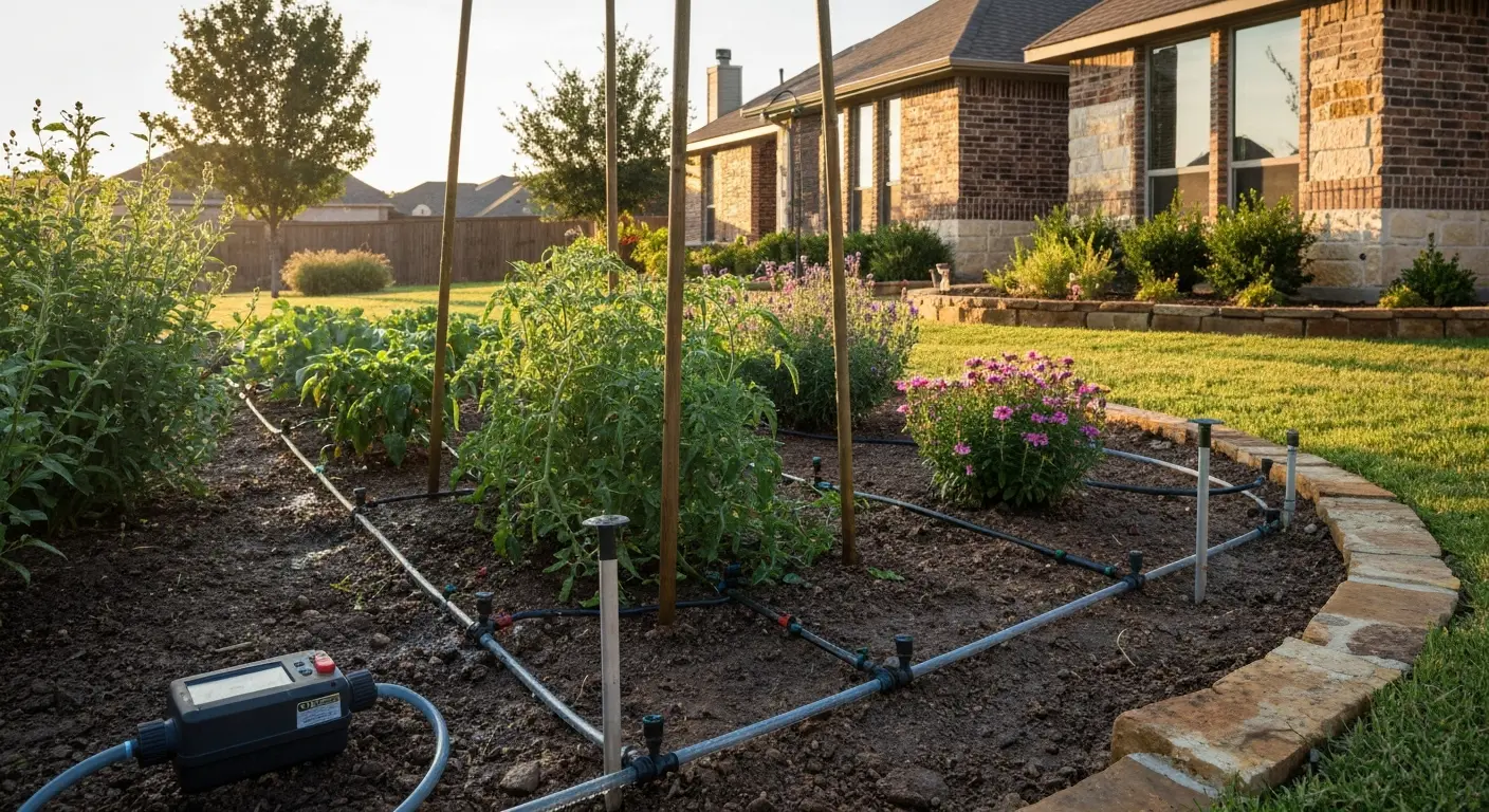 Residential drip irrigation installation
