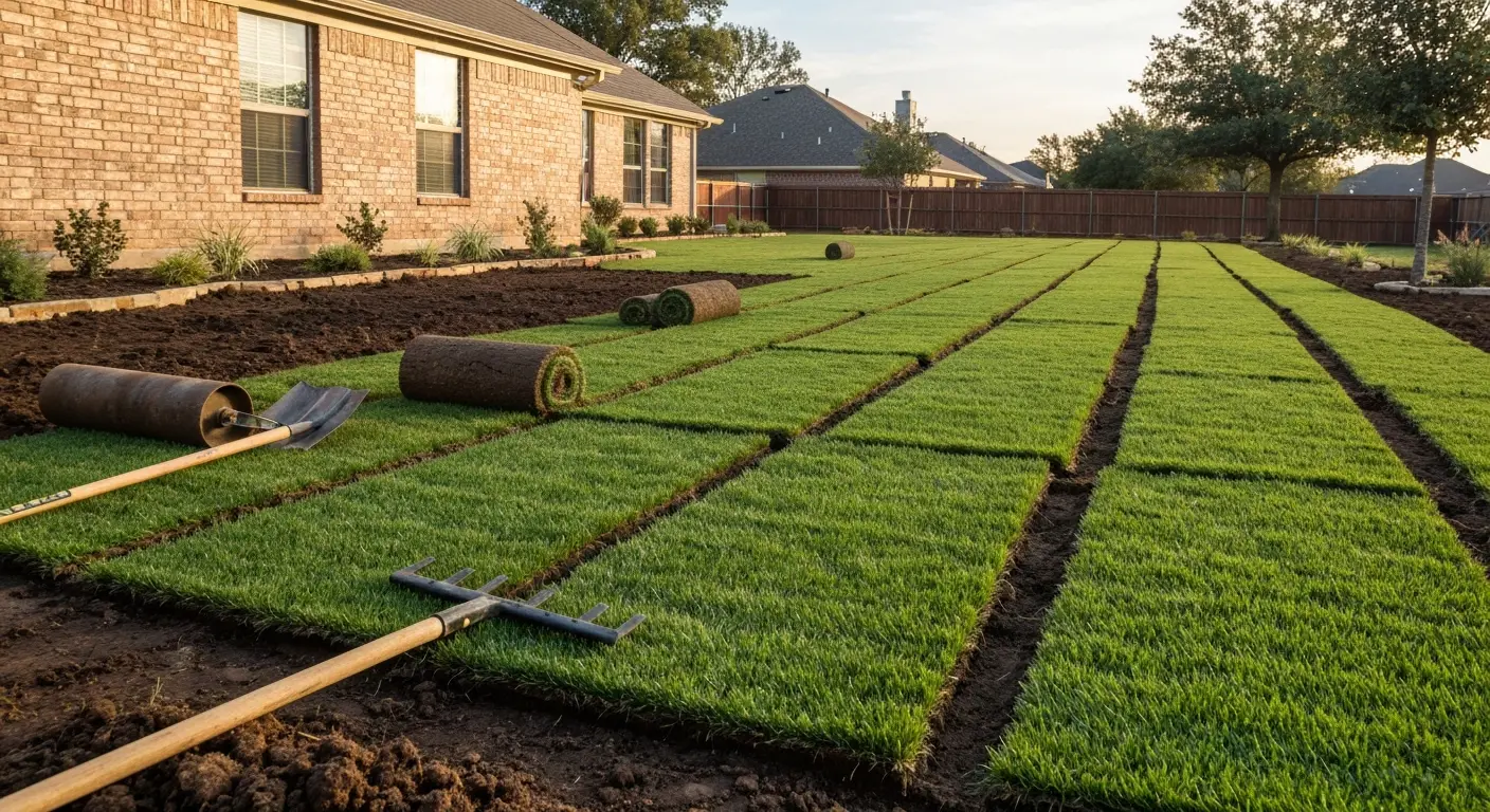 Residential sod installation in Aledo