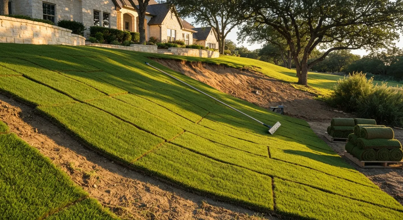 Slope turf installation