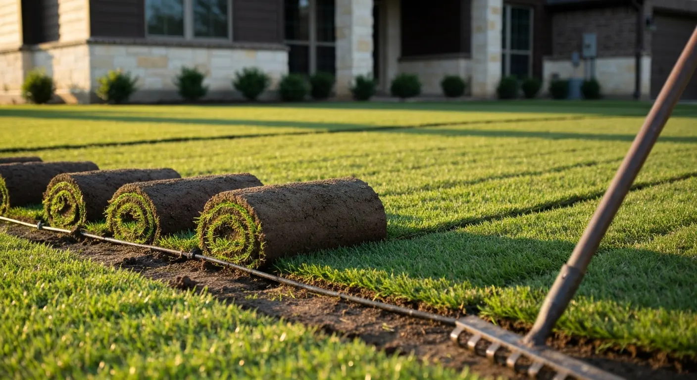 Fresh sod installation in Springtown