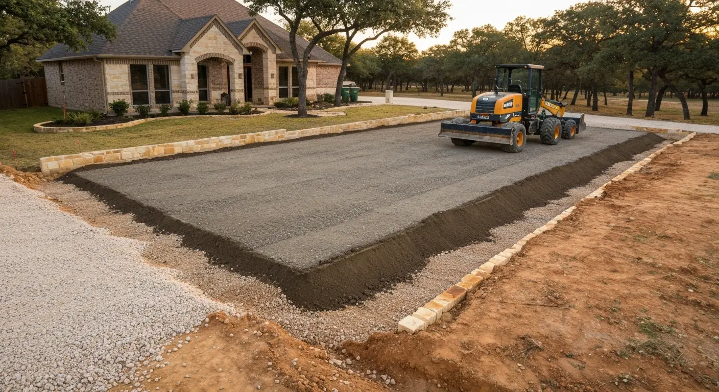 Driveway base grading