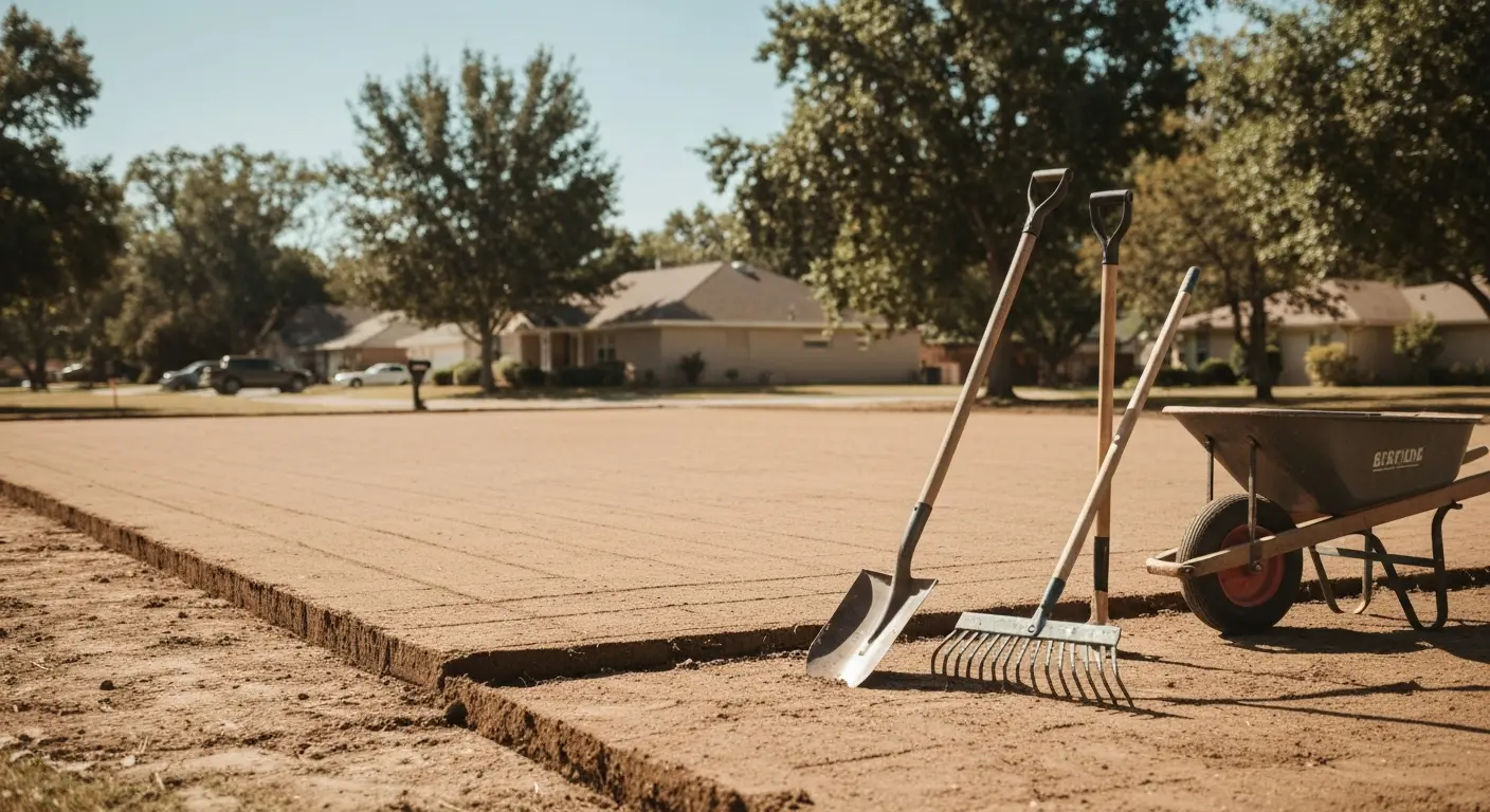 Cleared residential lot ready for landscaping