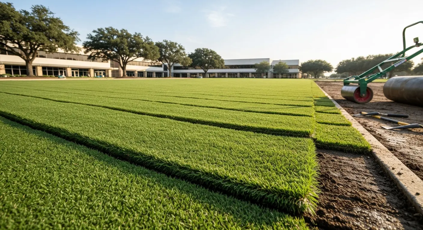Commercial sod installation project