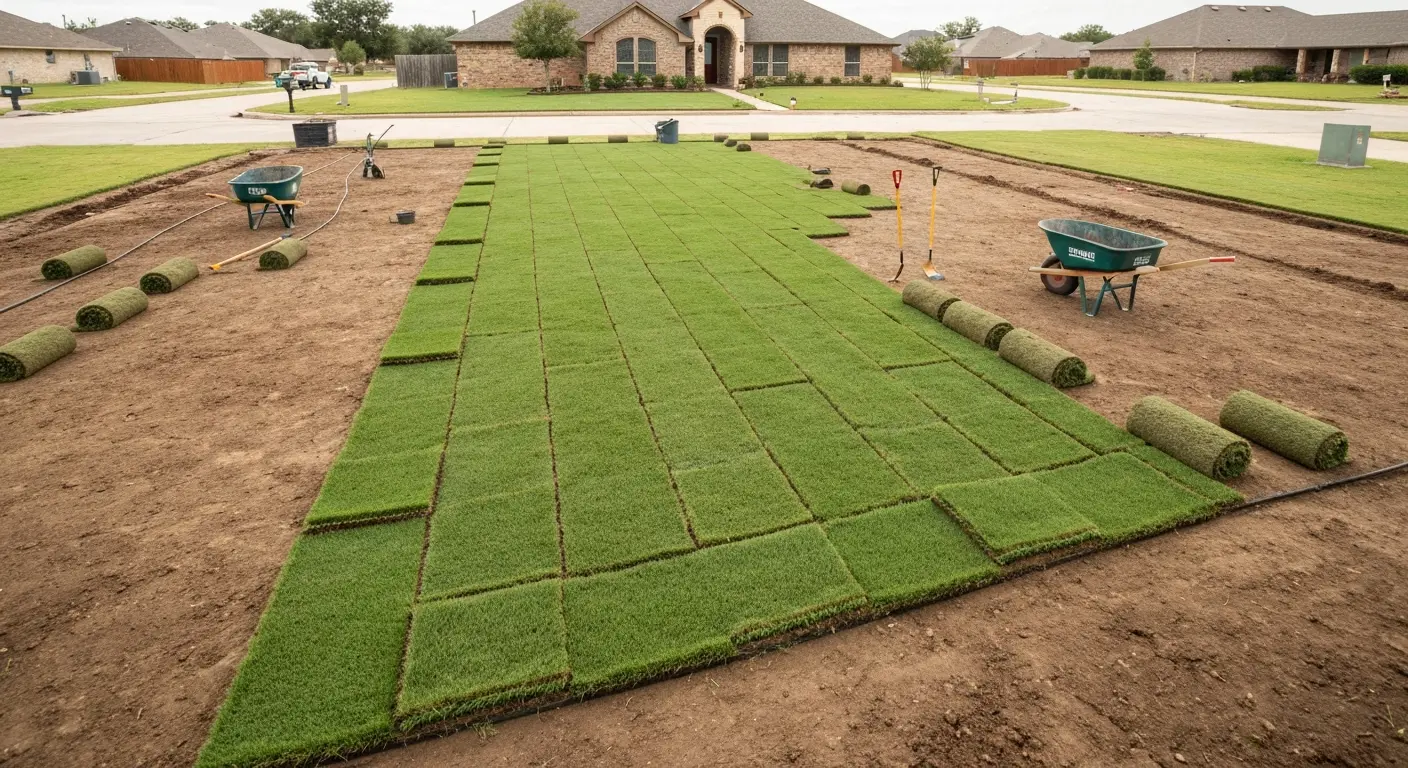 Residential turf installation