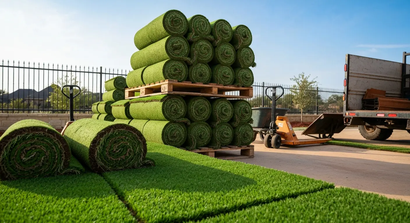 Sod pallets ready for delivery