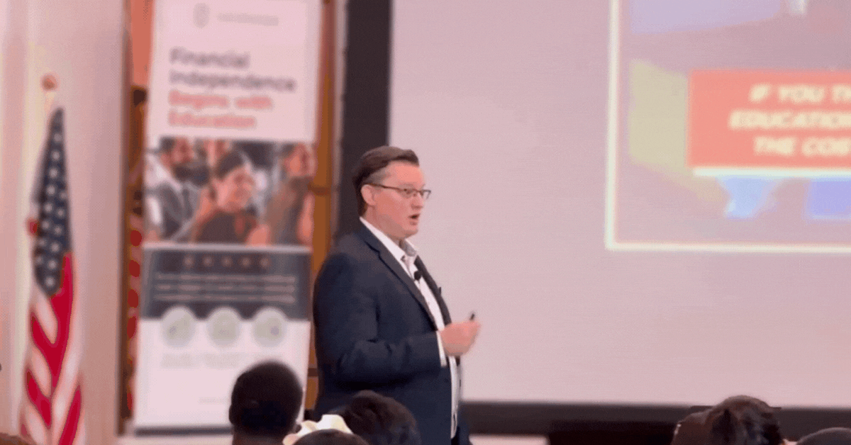 Boyd Hoffmann presenting from stage