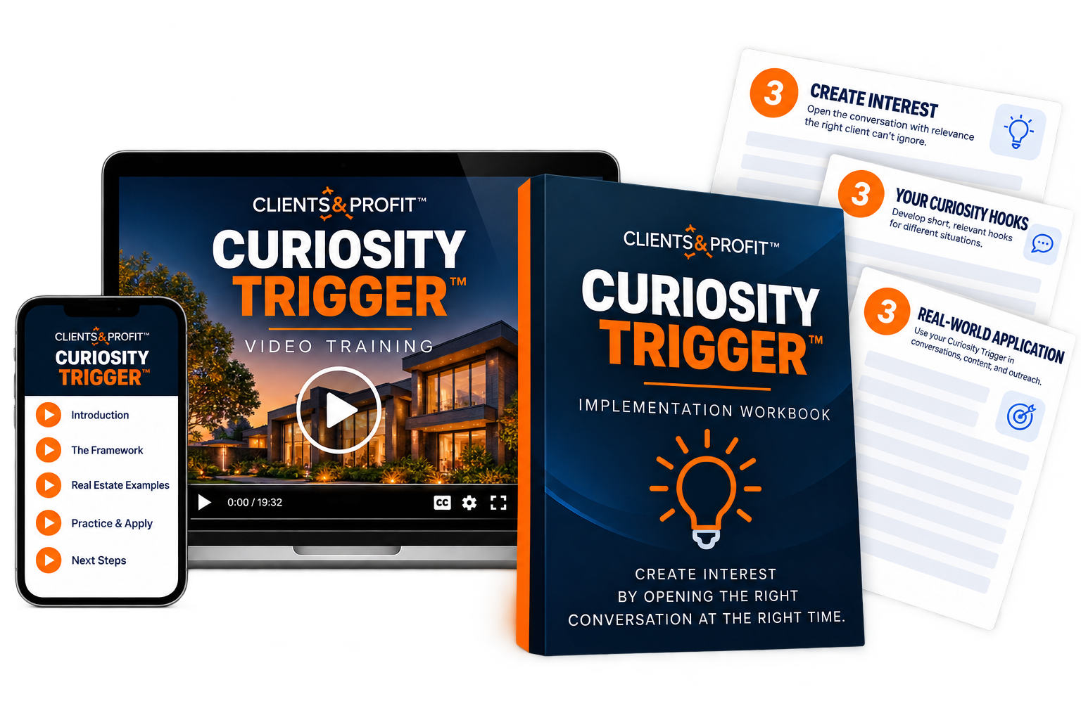 Curiosity Trigger&trade; AI by Clients & Profit&trade;, the guided AI that builds your 60 to 90 second conversation opener