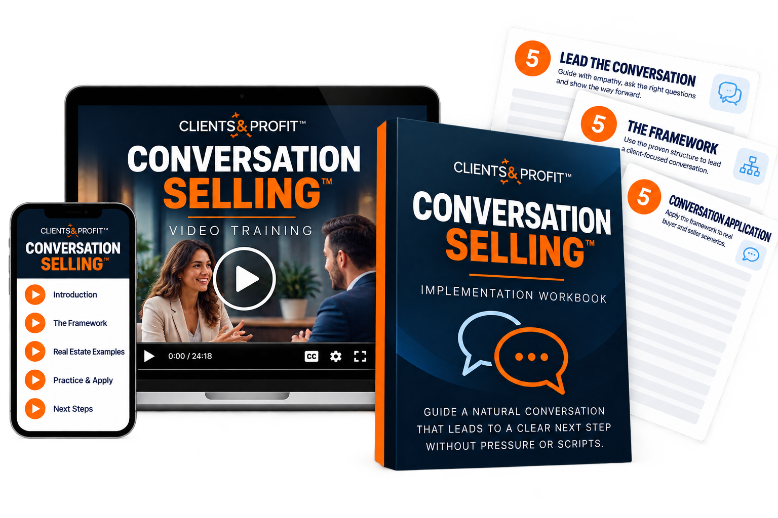Conversation Selling&trade; AI by Clients & Profit&trade;, a guided AI that builds a C.L.O.S.E.D. conversation plan for real estate agents