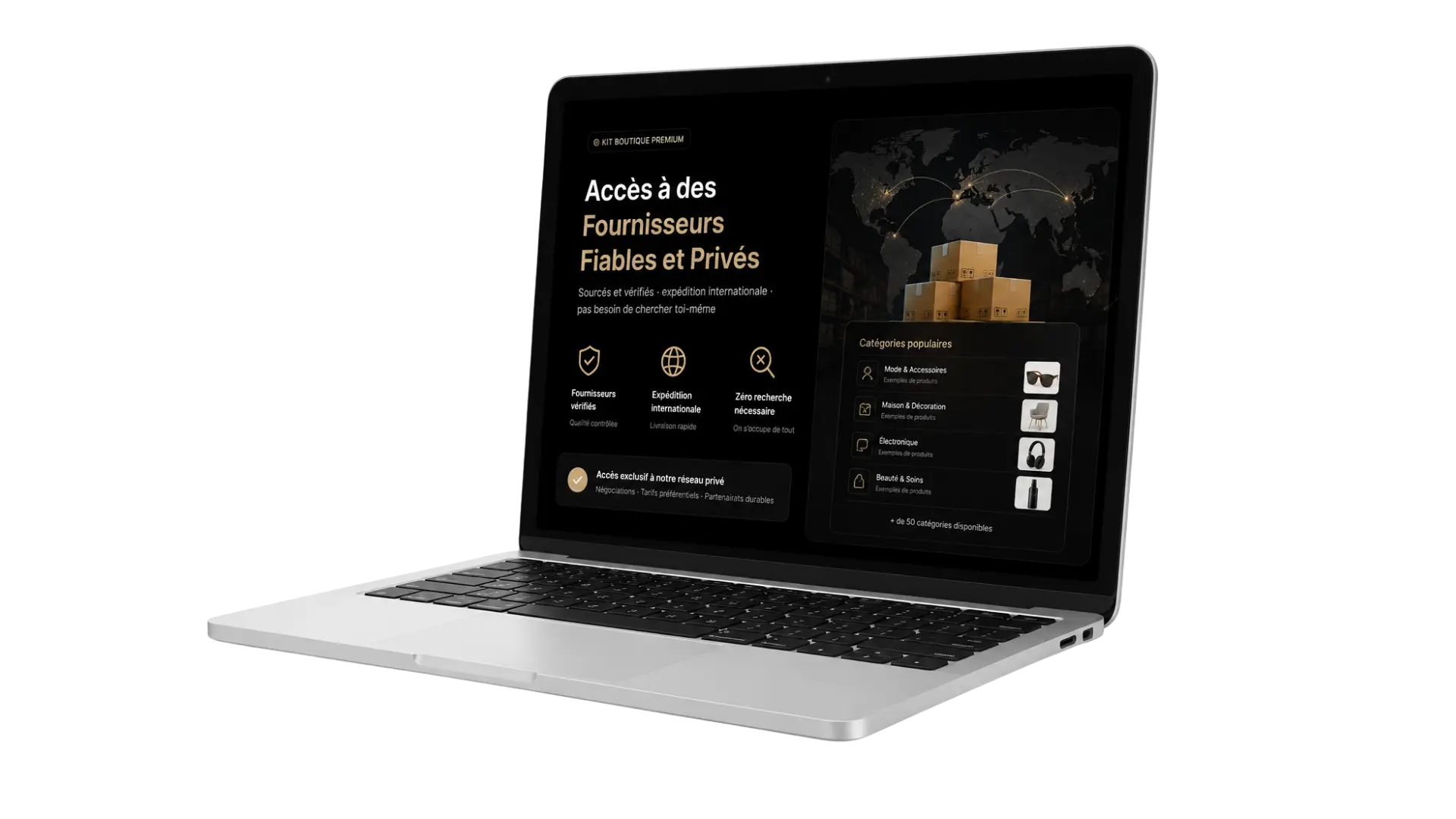Mockup Accès à des Fournisseurs Fiables et Privés