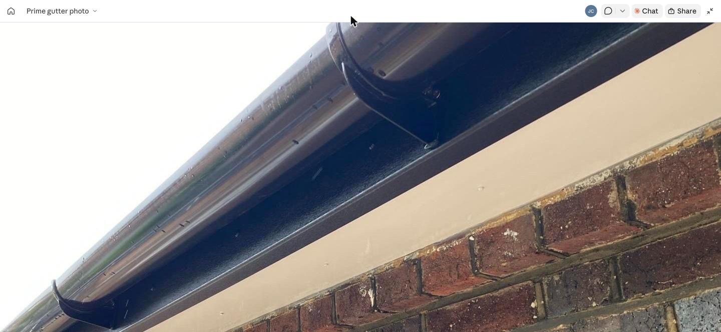 New black uPVC gutter and fascia fitted by Prime Roofing & Guttering