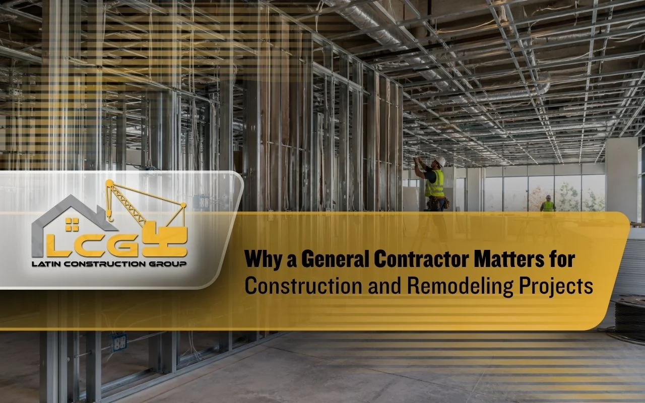 Professional general contractor reviewing blueprints with a team on a high-end residential job site