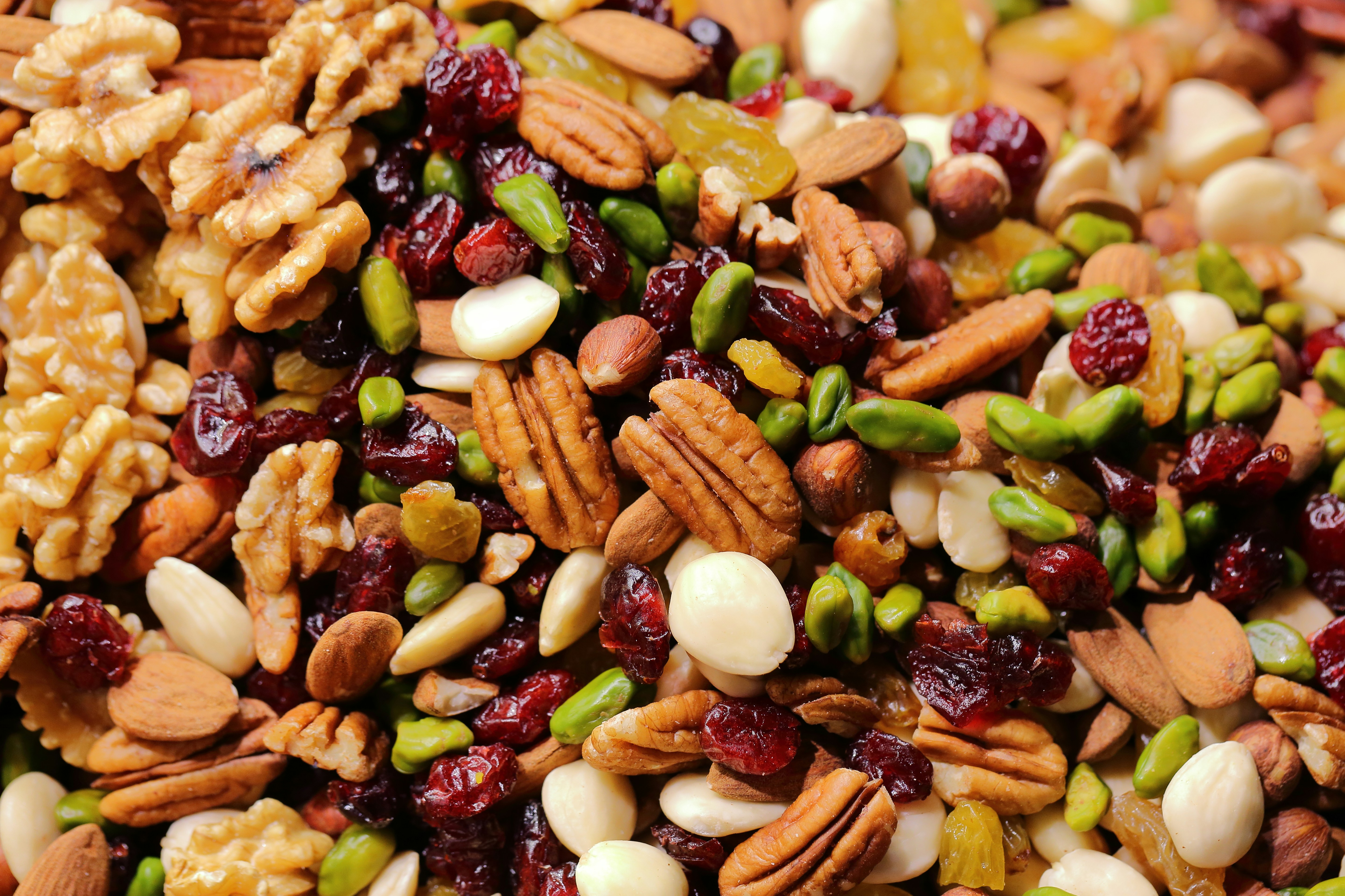 assorted trail mix with dried fruit and nuts assorted trail mix with dried fruit and nuts